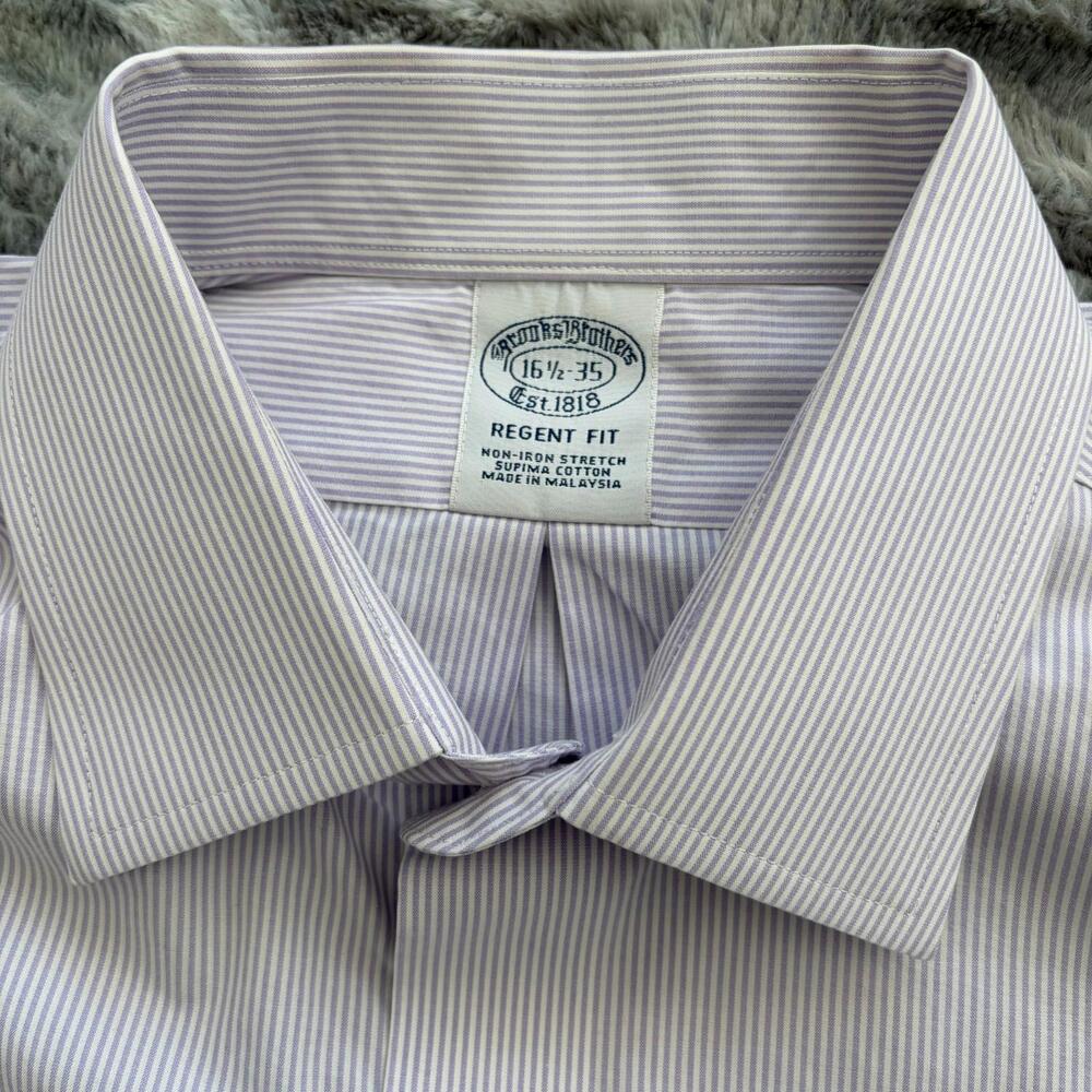 Brooks Brothers Mens Button Down Shirt  Regent Fit - 16.5 Neck x 35 Sleeve